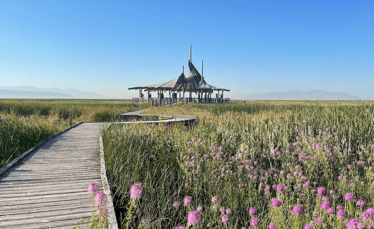 Shorelands Preserve nature trail along the Great Salt Lake