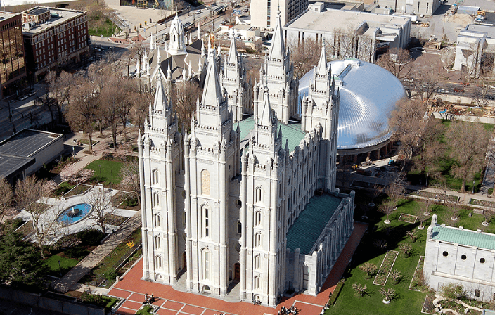 Salt Lake Temple and Temple Square in downtown Salt Lake City, Utah